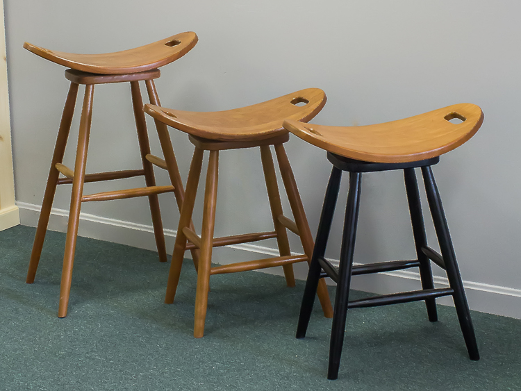 Shaker Furniture of Maine » Cherry Swivel Saddle Stool