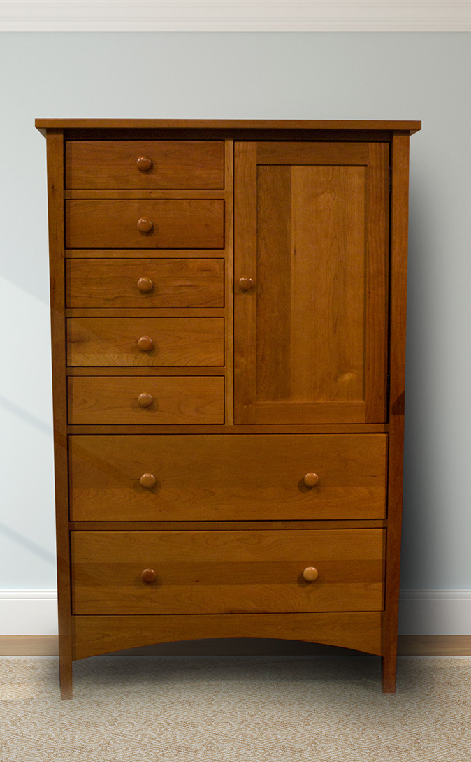 Shaker Furniture of Maine » CHERRY ARTS + CRAFTS BACHELOR CHEST