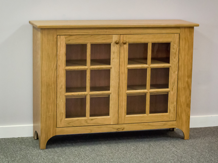 Shaker Furniture Of Maine Cherry Hall Cabinet With Mullion Glass