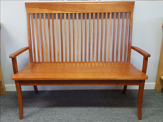 Shaker Furniture of Maine » CARLISLE BENCH WITH ARMS