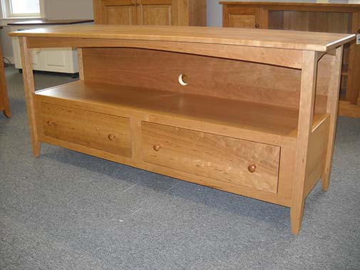 Shaker Furniture Of Maine Cherry Wide Screen Tv Stand With 2 Drawers Cherry Wide Screen Tv Stand With 2 Drawers